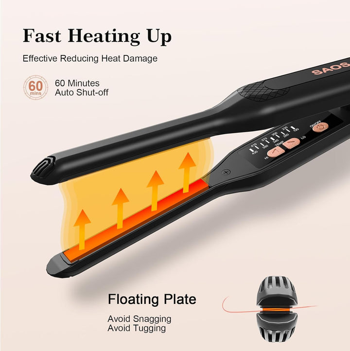 SAOSA Plancha plana de lápiz de 3\/10 pulgadas para cabello corto,...