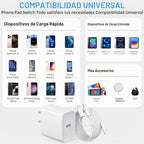 Cargador de carga rápida para iPhone 17, 16, 15, paquete de 3 cargadores USB C, cable Lightning de 6 pies y cable USB C tipo C para iPhone 17/17 Plus/17 Pro Max/Air/16/16 Plus/16 Max/15 Pro Max/14 Max/iPad