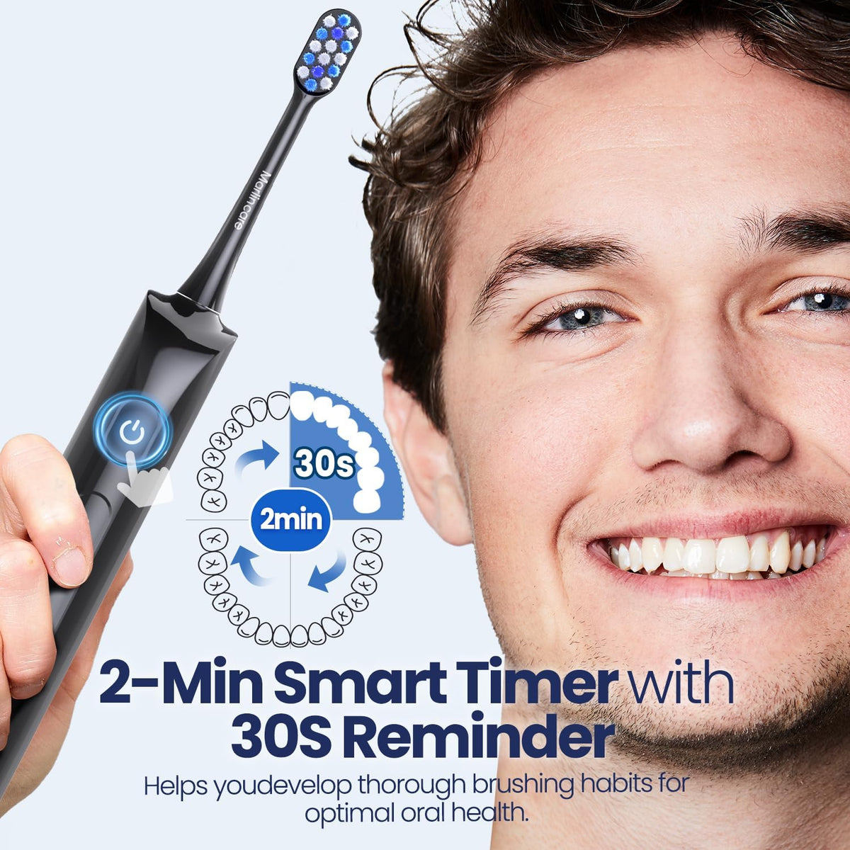Cepillo de dientes eléctrico para adultos, batería de 180 días