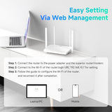 DBIT Enrutador WiFi Gigabit AC1200, 2.4 GHz + 5 GHz de doble banda...