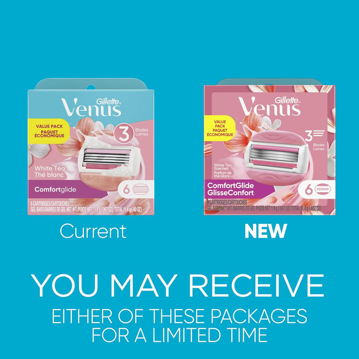 Gillette Venus ComfortGlide White Tea - Cuchillas de afeitar para m...