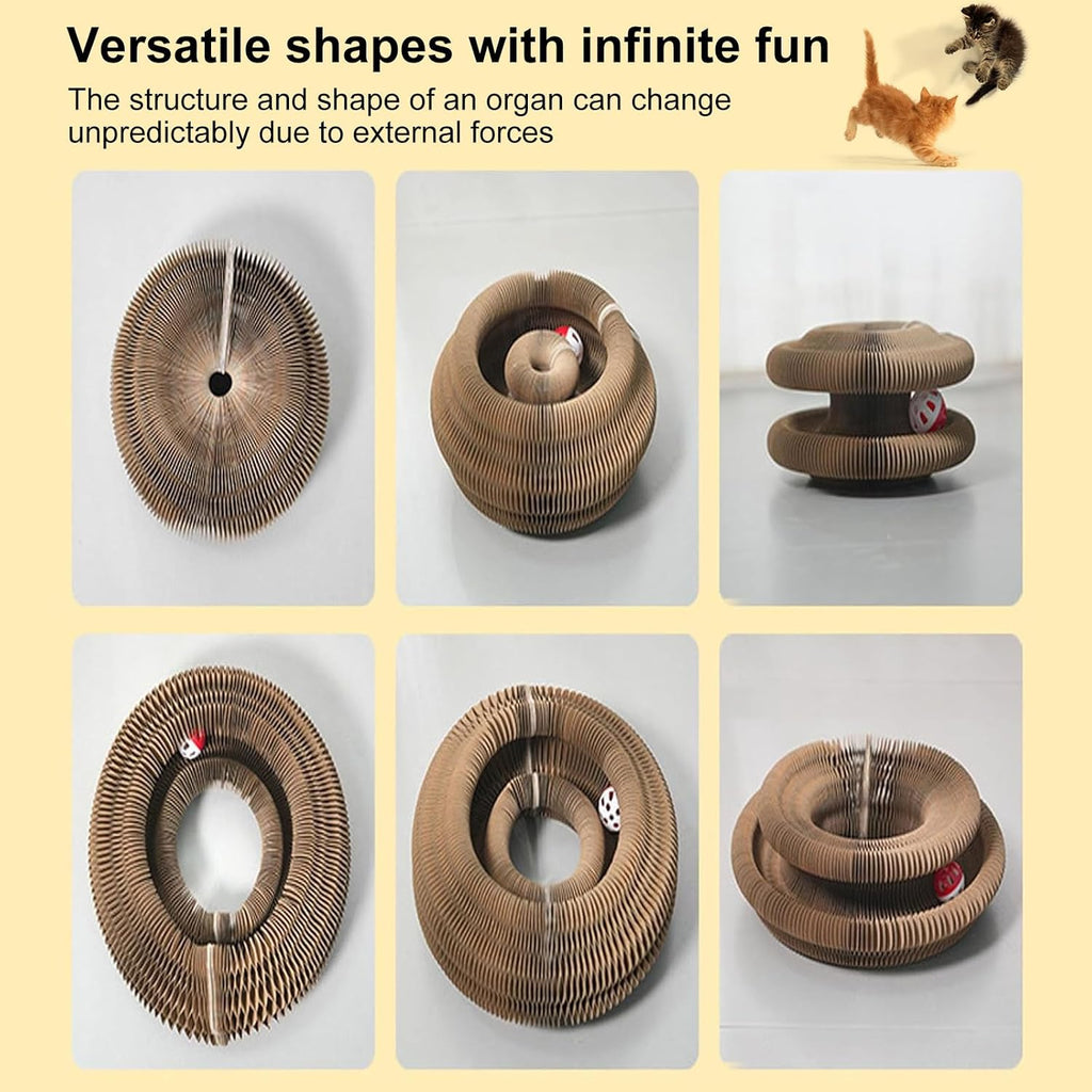 Kitty Curls Cat Toy,Juguete plegable de órgano mágico,Tablero rascador de