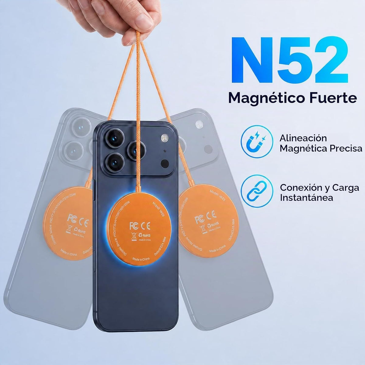 Cargador inalámbrico magnético de 25 W Almohadilla de carga rápida (1