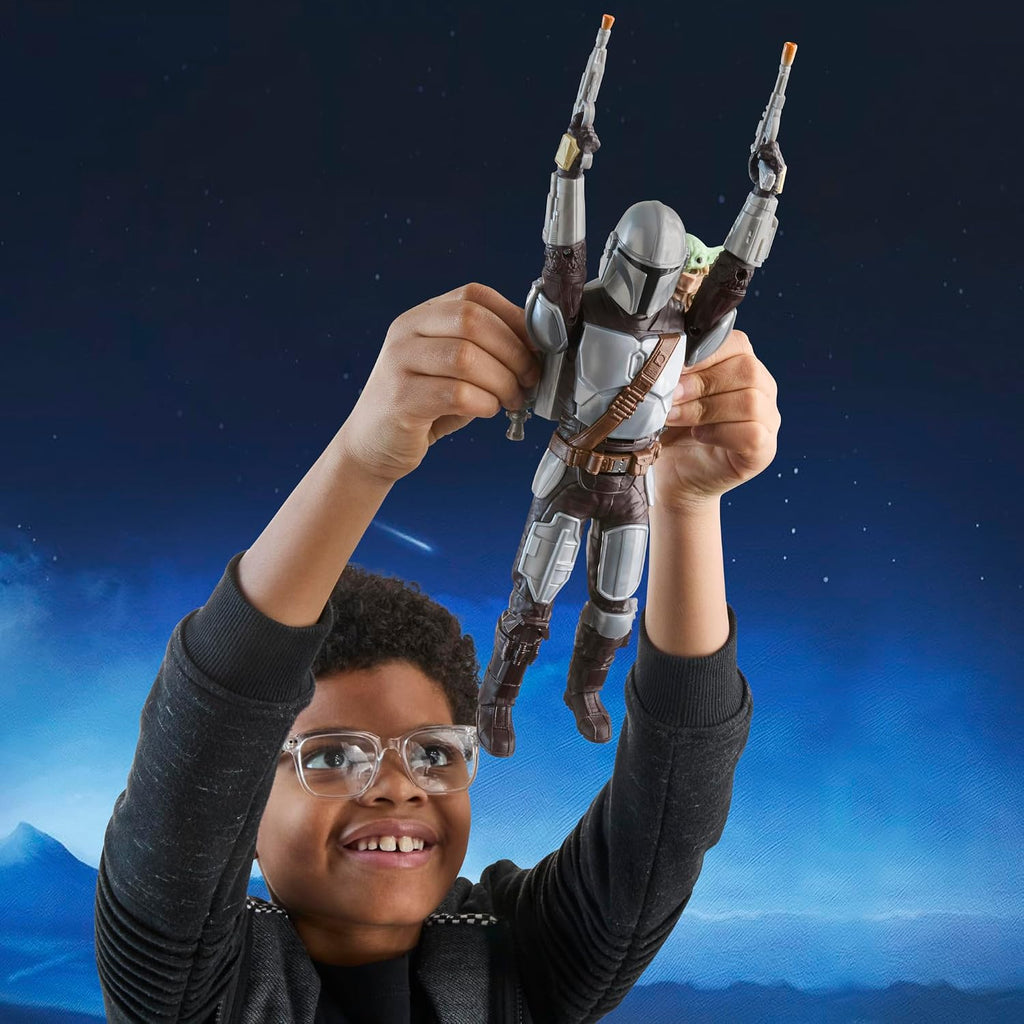 STAR WARS The Mandalorian & Grogu Bounty Blaster, figura de acción de 11 pulgadas con efectos de sonido, juguetes interactivos para niños y niñas a partir de 4 años