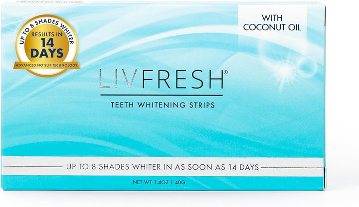 LIVFRESH Tiras blanqueadoras de dientes, 28 tiras, 14 tratamientos,...