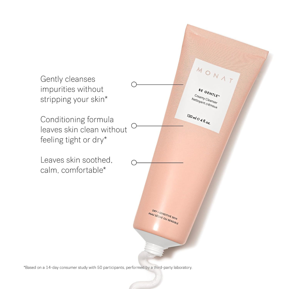 MONAT Be Gentle Creamy Cleanser - Limpiador facial suave que limpia...