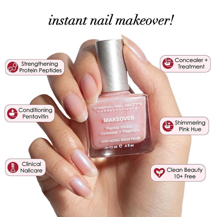 Dermelect Makeover Ridge Filler - Tratamiento para uñas galardonado...