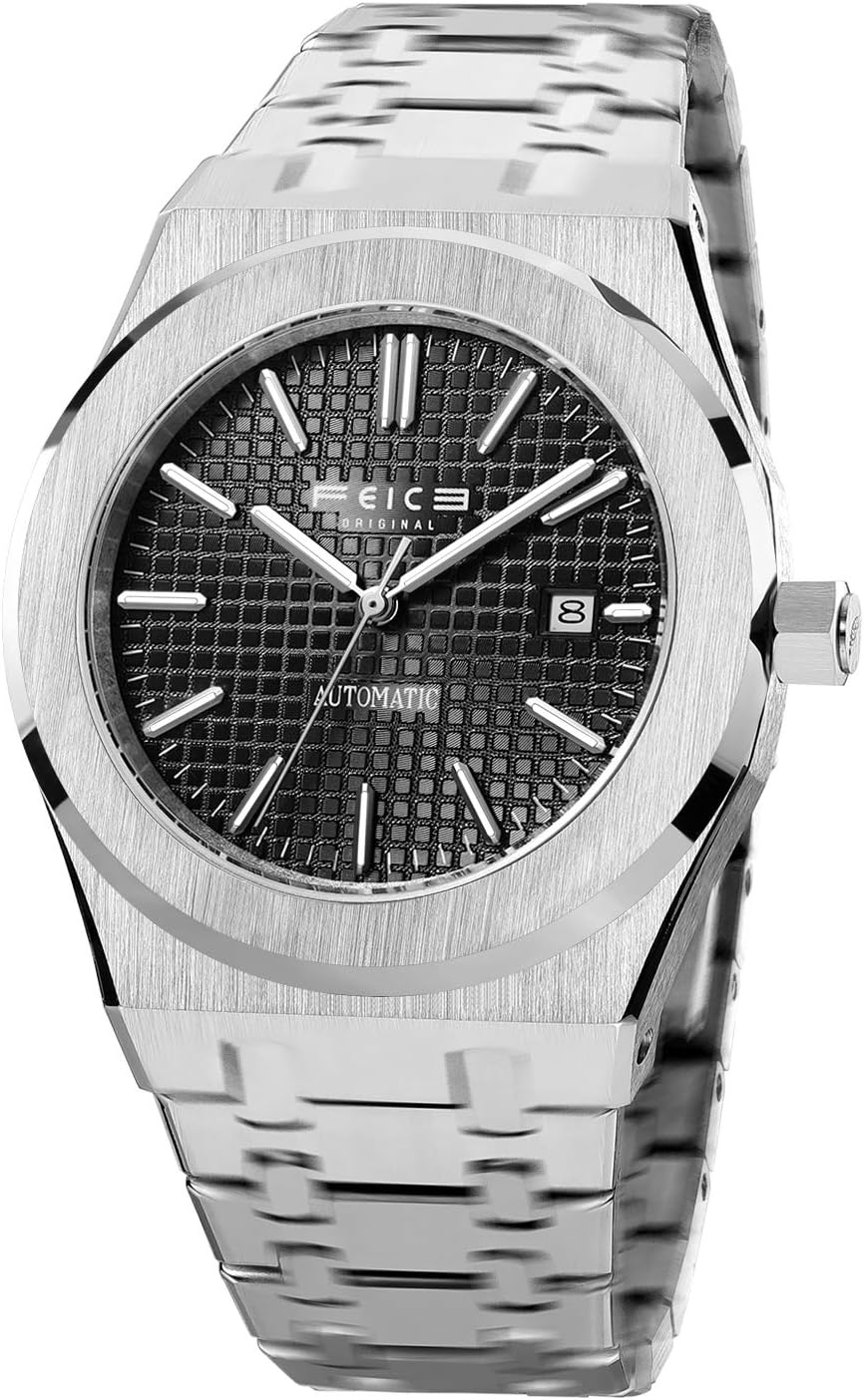 FEICE Reloj automático para hombres, reloj mecánico luminoso impermeable