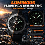 NORTH EDGE Reloj solar para hombre, sin necesidad de batería, 50M resistente al agua, reloj militar al aire libre, analógico luminosa, correa de silicona duradera, tamaño 46mm