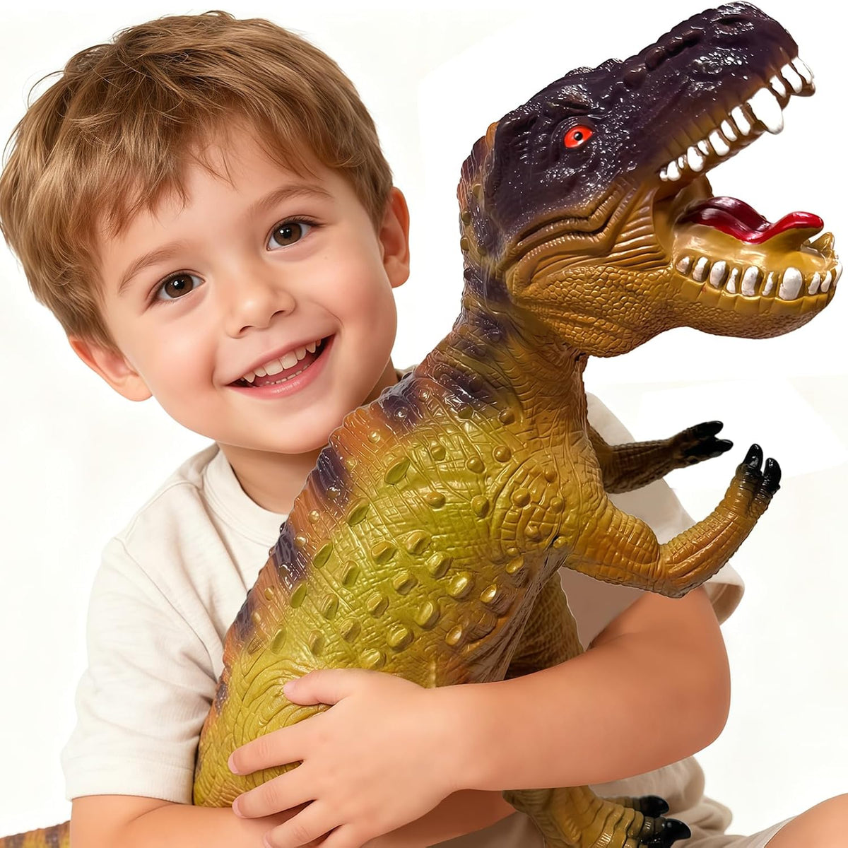 Gzsbaby Juguetes de dinosaurios grandes para niños pequeños, figuras de dinosaurio de tiranosaurio Rex de 28 pulgadas, juguetes de dinosaurio realistas jumbo para niños y niñas, regalo para niños de 1, 2, 3, 4, 5, 6, 7, 8 años (verde)