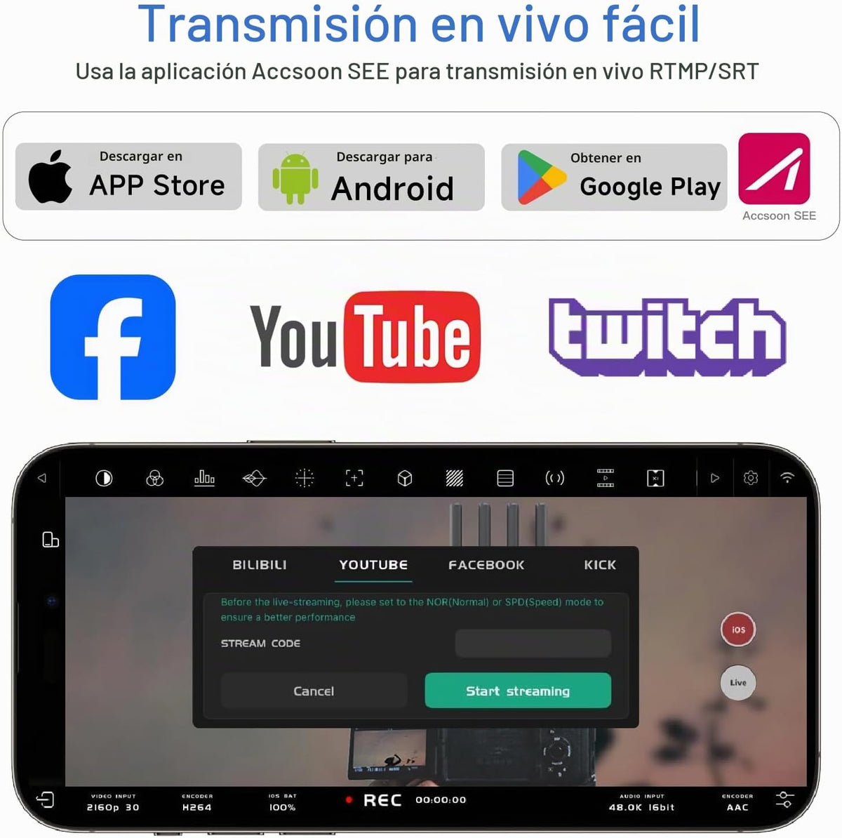 Accsoon CineView SE 4K Wireless SDI HDMI Transmisor y receptor de video, 4K30/1080P60 Control de cámara Sistema de transmisión de video, 1312 pies 50 ms Lat. USB +4 aplicaciones de monitoreo, par