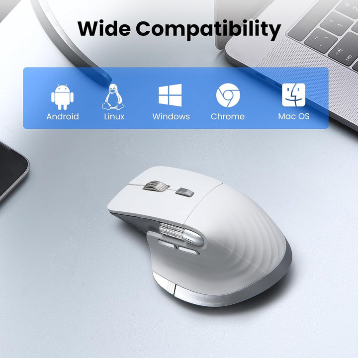 CITLLA Ratón Bluetooth inalámbrico, ergonómico recargable silencios...