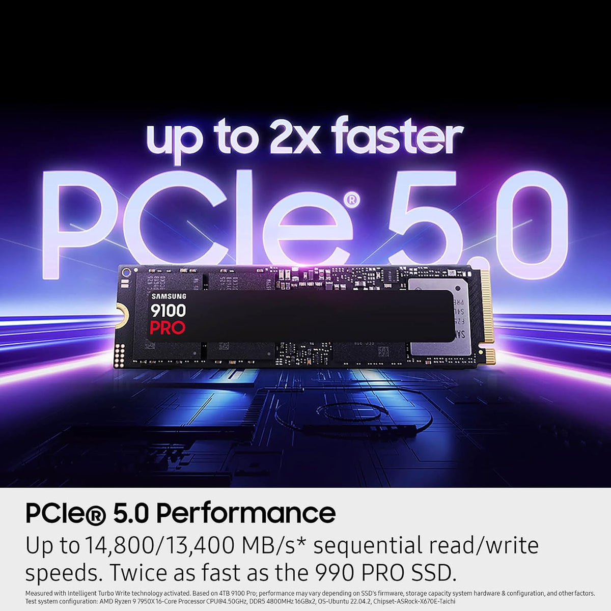 Samsung SSD 9100 PRO 4TB, PCIe 5.0x4 M.2 2280, velocidades de lectu...
