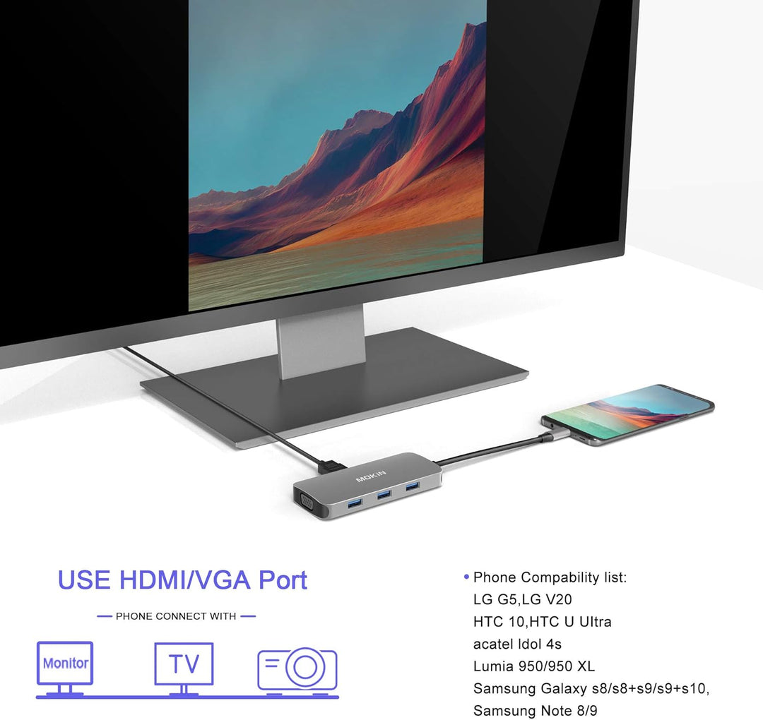 Adaptador USB C multipuerto USB C para MacBook Pro USB C