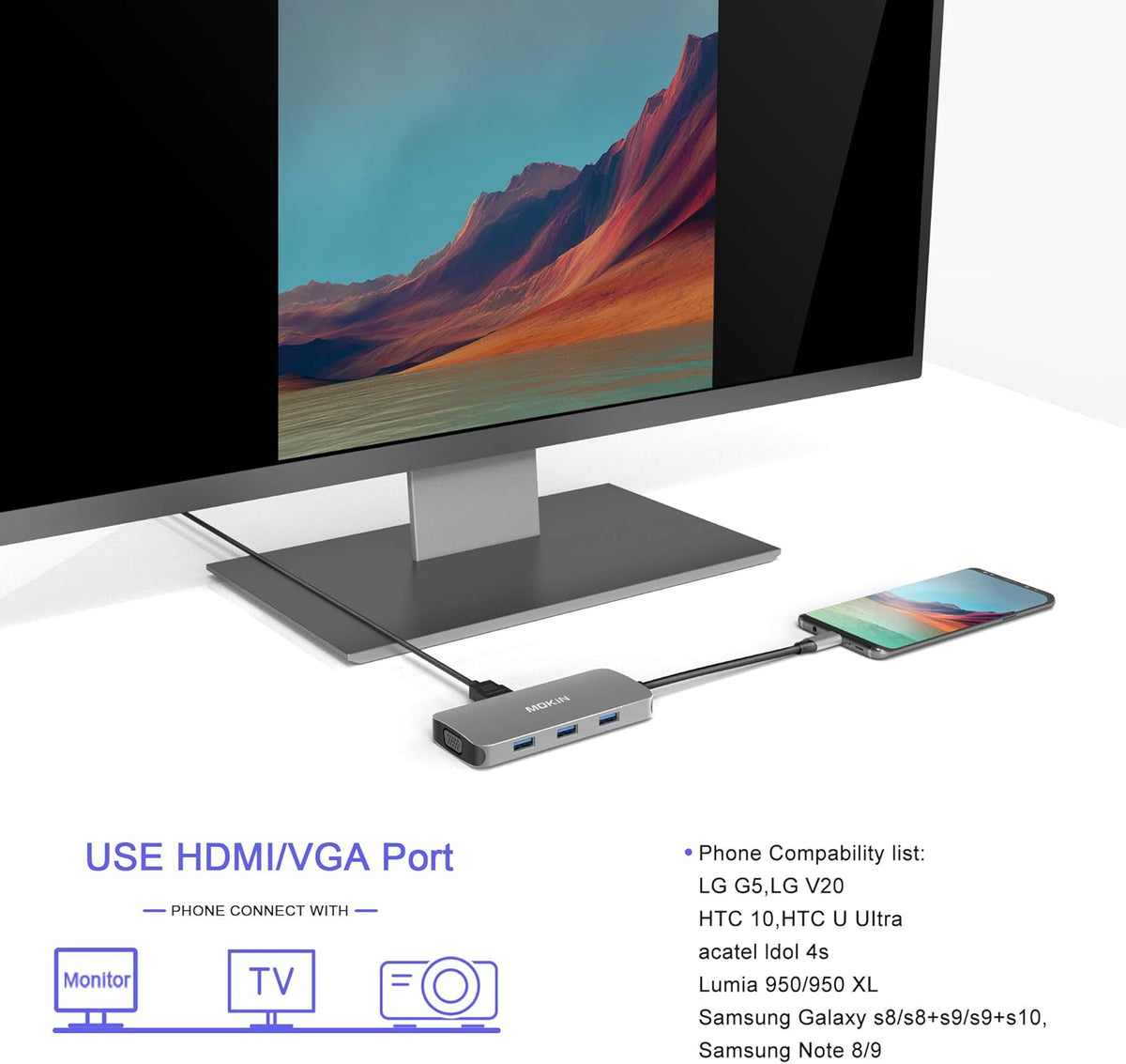 Adaptador USB C multipuerto USB C para MacBook Pro USB C