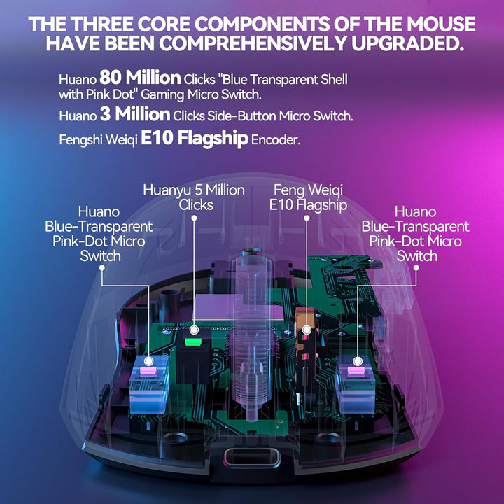 J-Tech Digital Mouse inalámbrico para juegos, diseño, trabajo, 1.66...