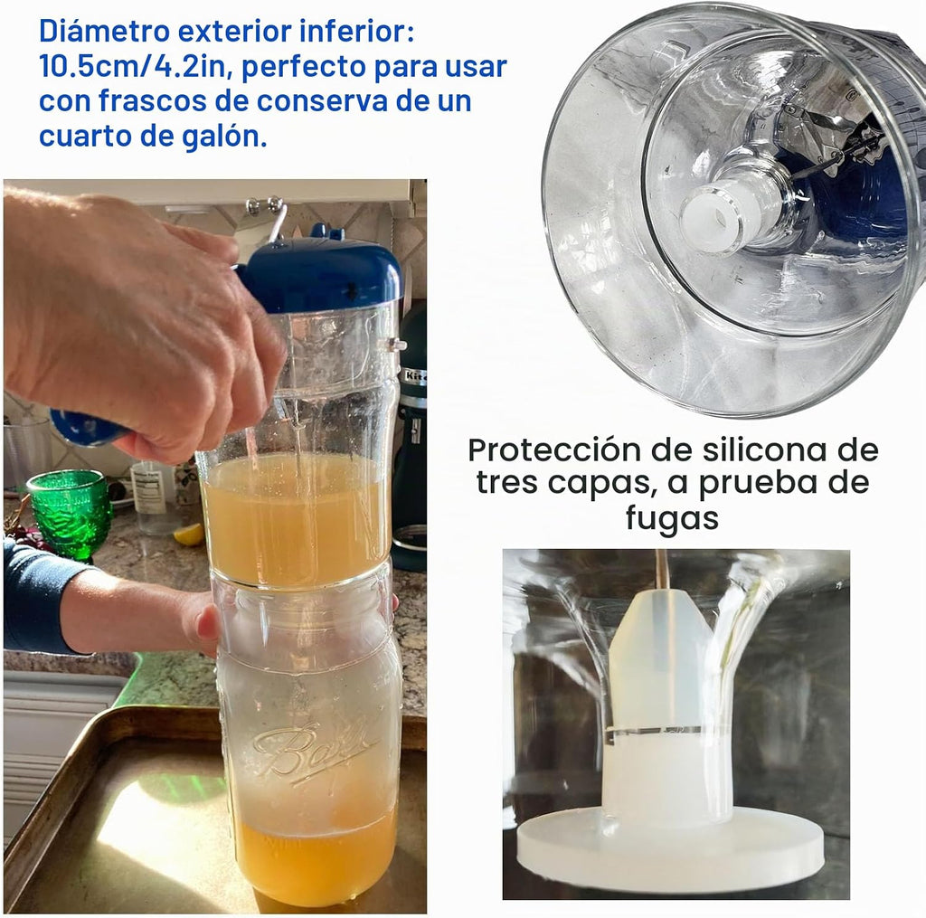 Separador de salsa de grasa de vidrio, 4 tazas, filtro de acero inoxidable