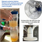 Separador de salsa de grasa de vidrio, 4 tazas, filtro de acero inoxidable