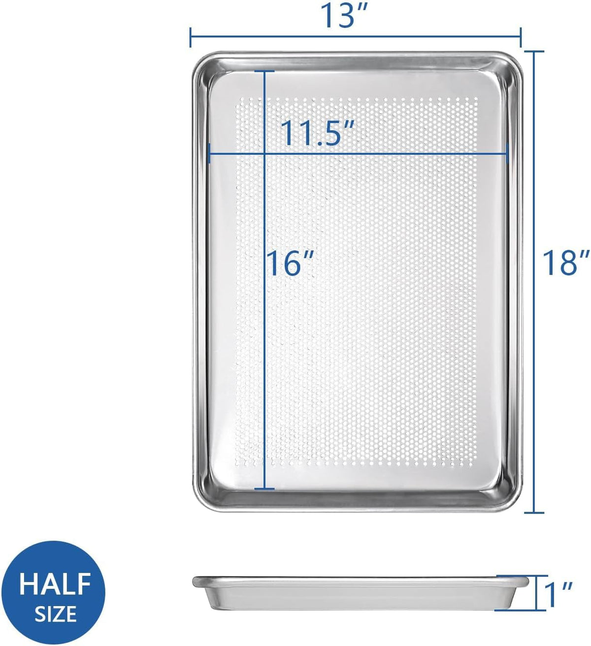 HARDURA Bandeja perforada de aluminio para hornear de 18 pulgadas de largo