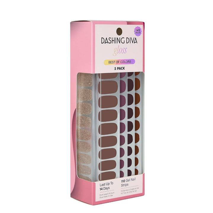 Dashing Diva Kit de tiras de uñas brillantes 5 en 1, lo mejor de lo...