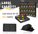Carpeta de 9 bolsillos, carpeta de tarjetas, 900 bolsillos, tarjetero con 50 fundas extraíbles, diseño de cremallera de 3 anillas, álbumes coleccionables MTG/TCG/Sport para niños y niñas (negro)