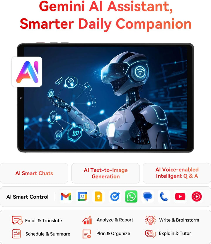 BNCF Tablet Android 16 de 8.8 pulgadas con Gemini AI, MediaTek Dime...