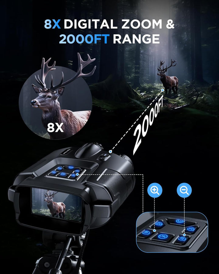Diyimin Binoculares de visión nocturna 4K zoom 8X/2000