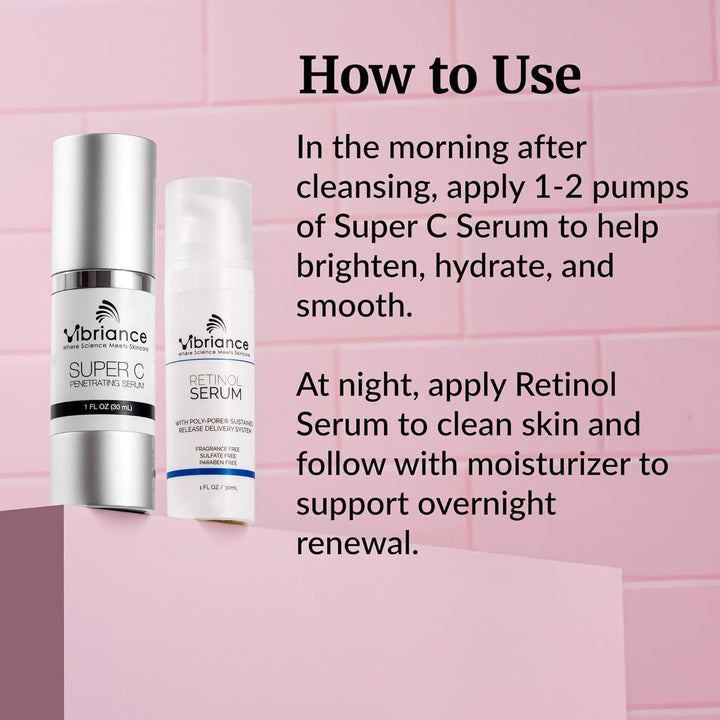 Vibriance Dynamic Duo Skincare Bundle | Suero de vitamina Super C,...