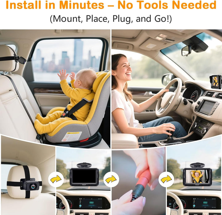 Cámara de coche Rohent para bebé USB: fácil de instalar, Plug and P...