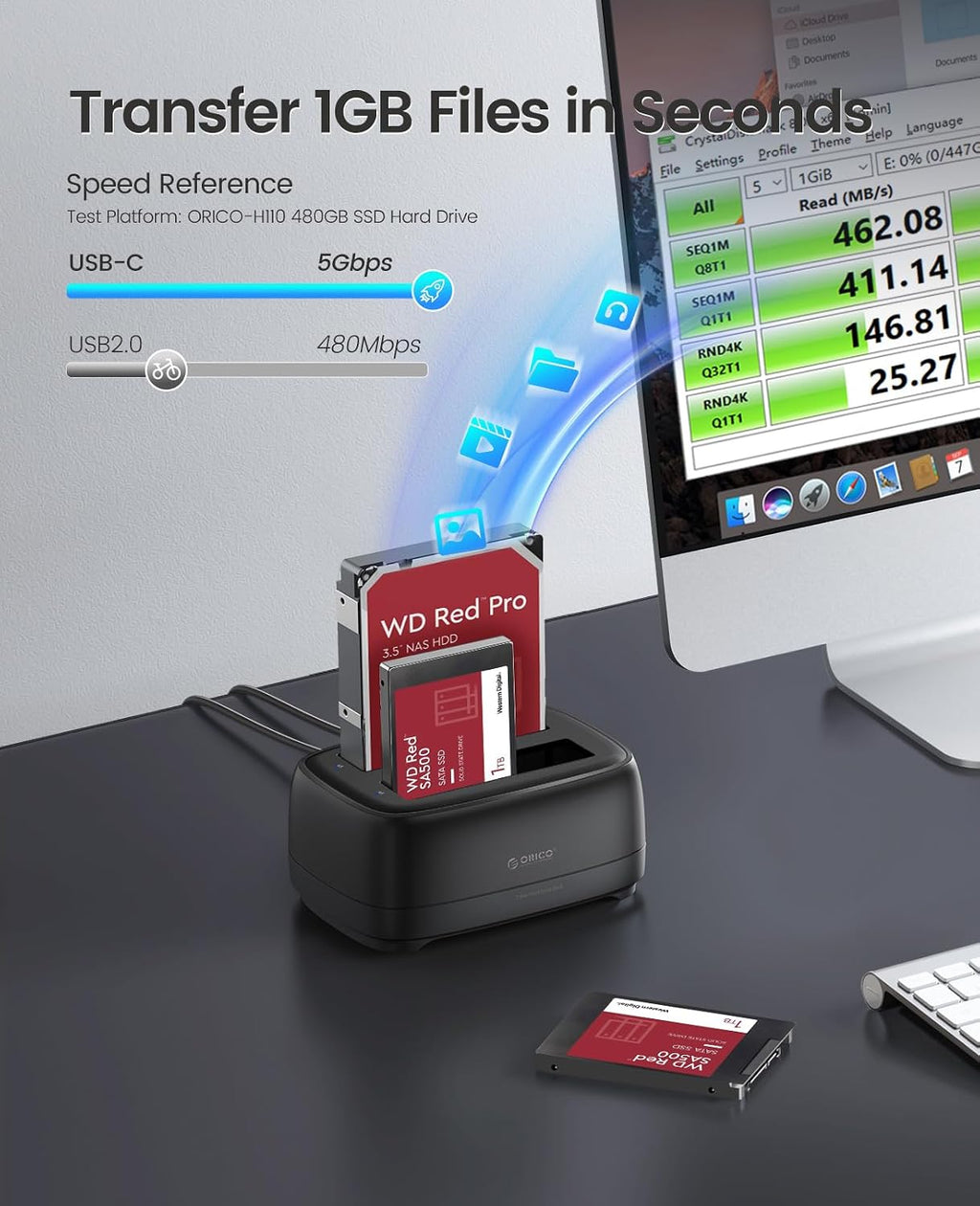 ORICO USB Type C a SATA 2 Bay Hard Drive Docking Station