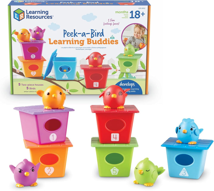 Learning Resources Peek-a-Bird Learning Buddies - 15 piezas, edad 1...