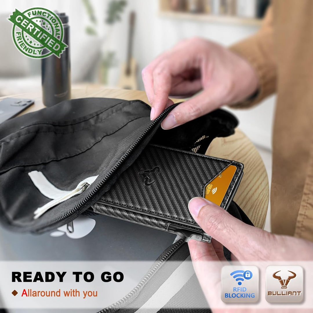 Cartera BULLIANT para hombre, cartera con clip de dinero delgada pa...