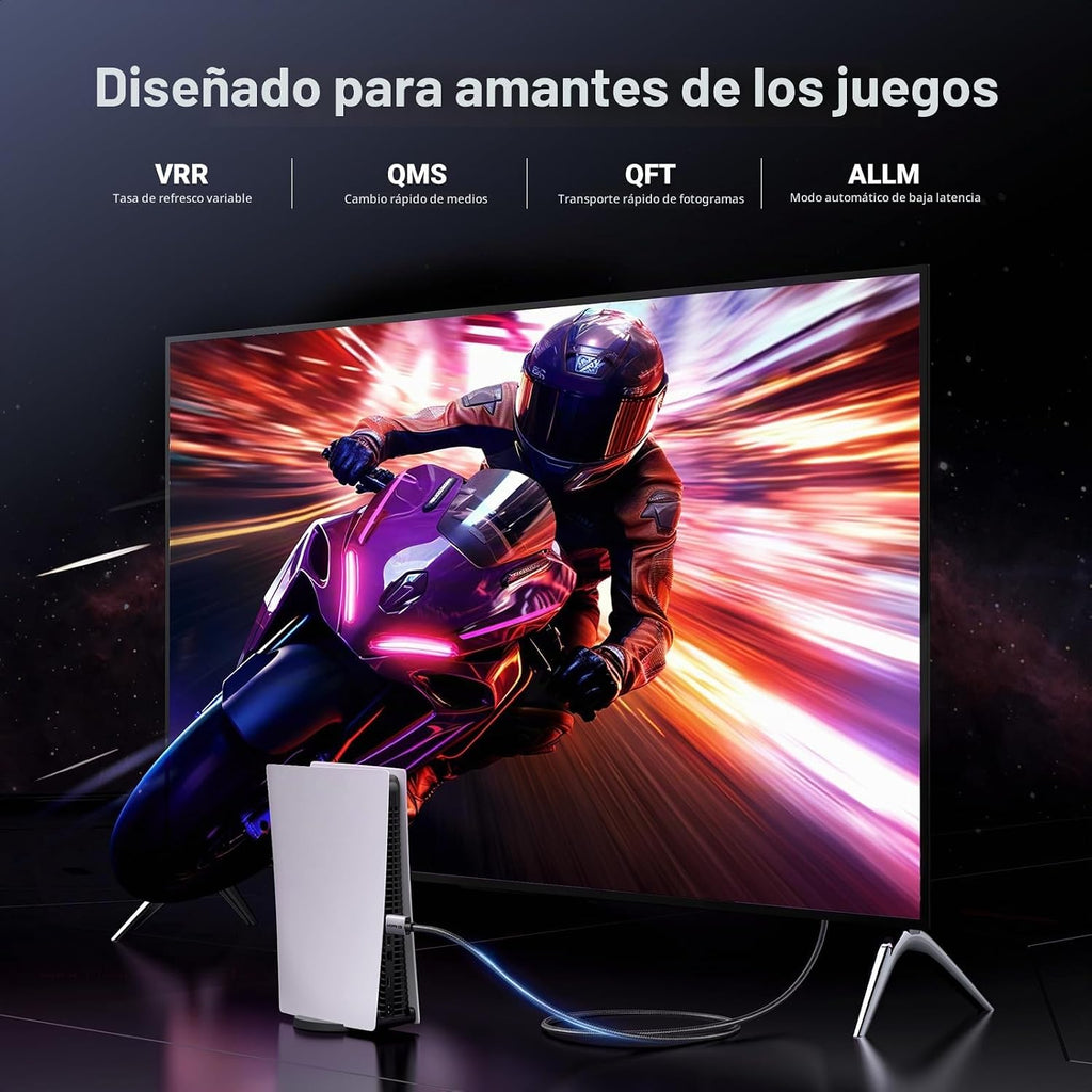 UGREEN Cable HDMI 2.1 8K 48Gbps 26 pies, cable HDMI de ultra alta velocidad