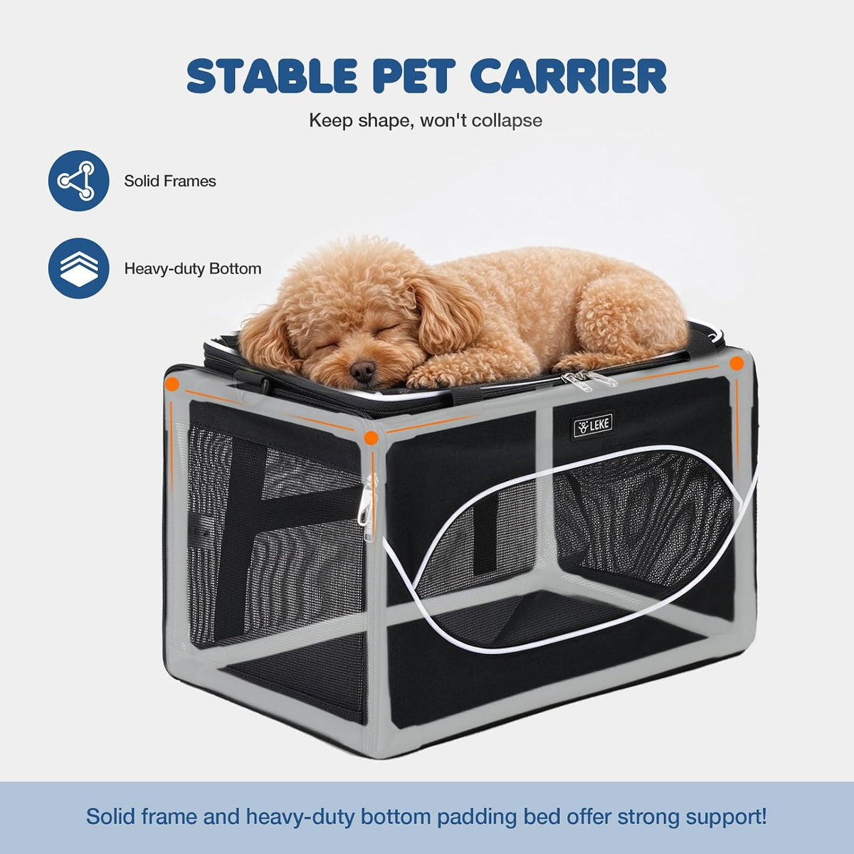 Lekereise Transportador de mascotas extensible superior de 18 x 11 x 11