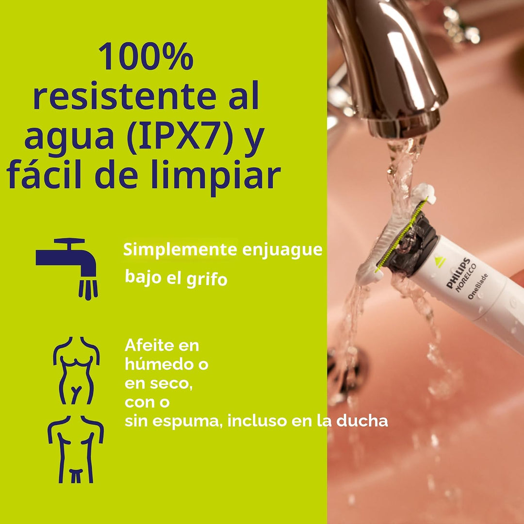 Philips Norelco OneBlade Intimate, diseñada para el aseo púbico, re...