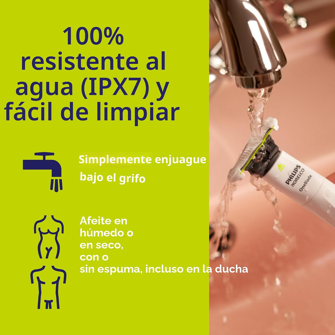Philips Norelco OneBlade Intimate, diseñada para el aseo púbico, re...