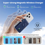 Cargador portátil magnético 6 en 1 para iPhone con cables integrado...