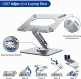 BESIGN LSX7 - Soporte para laptop con base giratoria de 360°, sopor...
