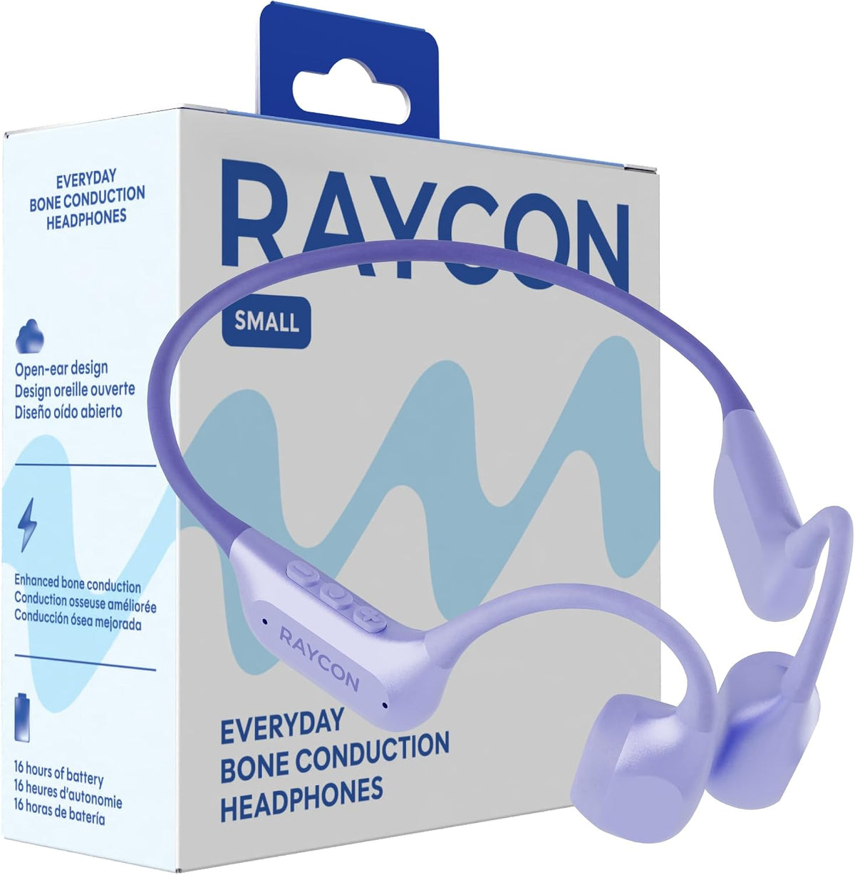 Raycon Auriculares de oreja abierta - Auriculares inalámbricos Bluetooth con gancho ajustable y doble micrófono, IPX5 resistente al agua, batería de 40 horas