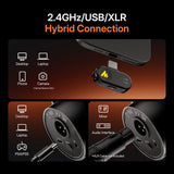 MAONO PD200W Micrófono inalámbrico híbrido para podcast para PC, mi...