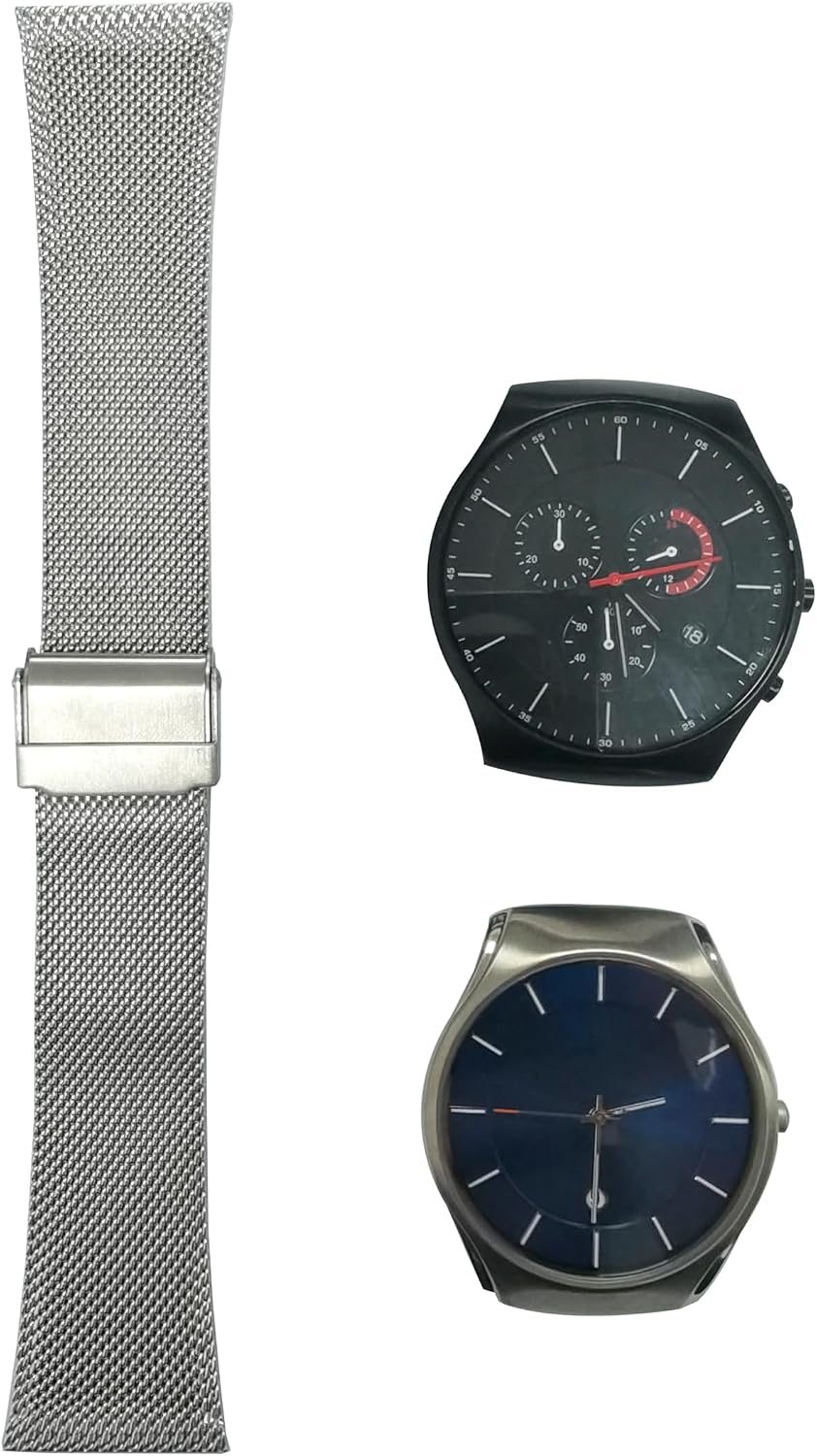 NZZXTO Correa de reloj de acero inoxidable de repuesto para reloj Skagen unisex con tornillo correa delgada 0.984 in-0.787 in SKW6140