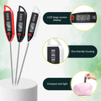 Copkim Juego de 6 Termómetros de Cocina Impermeables para Agua, Líquidos, Velas y Carne con Sonda Larga de Lectura Instantánea para Cocina, Barbacoa, Parrilla, Dulces (Negro, Blanco, Rojo)