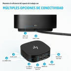 Estación de acoplamiento HP para portátil con monitor dual y carga - 5TW10AA / 5TW10UT / 5TW10AA#ABB USB-C G5 con 120W + cable HDMI + cable DisplayPort (Renovado)