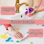 Juego de pintura lavable de 18 colores para niños