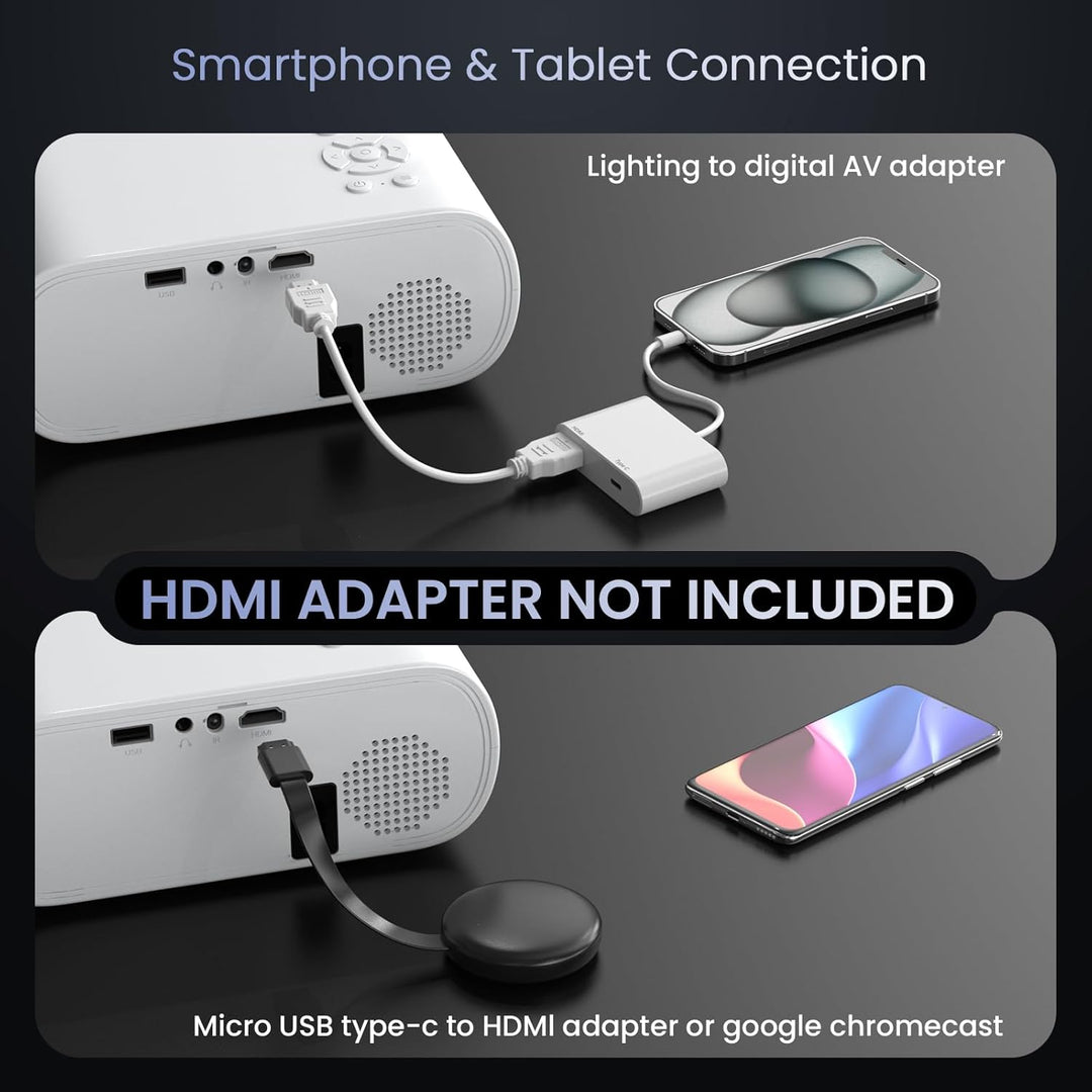 HOMPOW Proyector, Nativo 1080P Full HD Bluetooth Proyector con Alta...