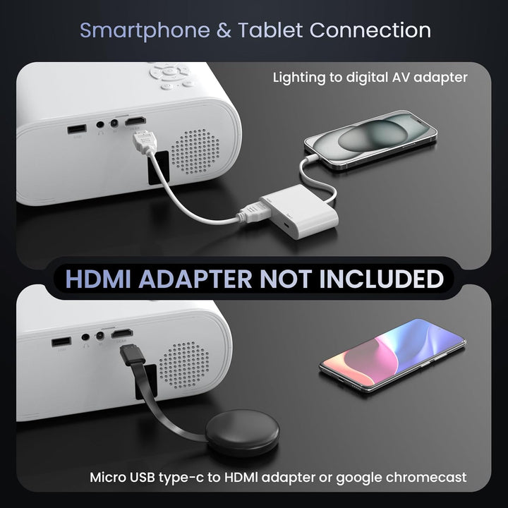 HOMPOW Proyector, Nativo 1080P Full HD Bluetooth Proyector con Alta...