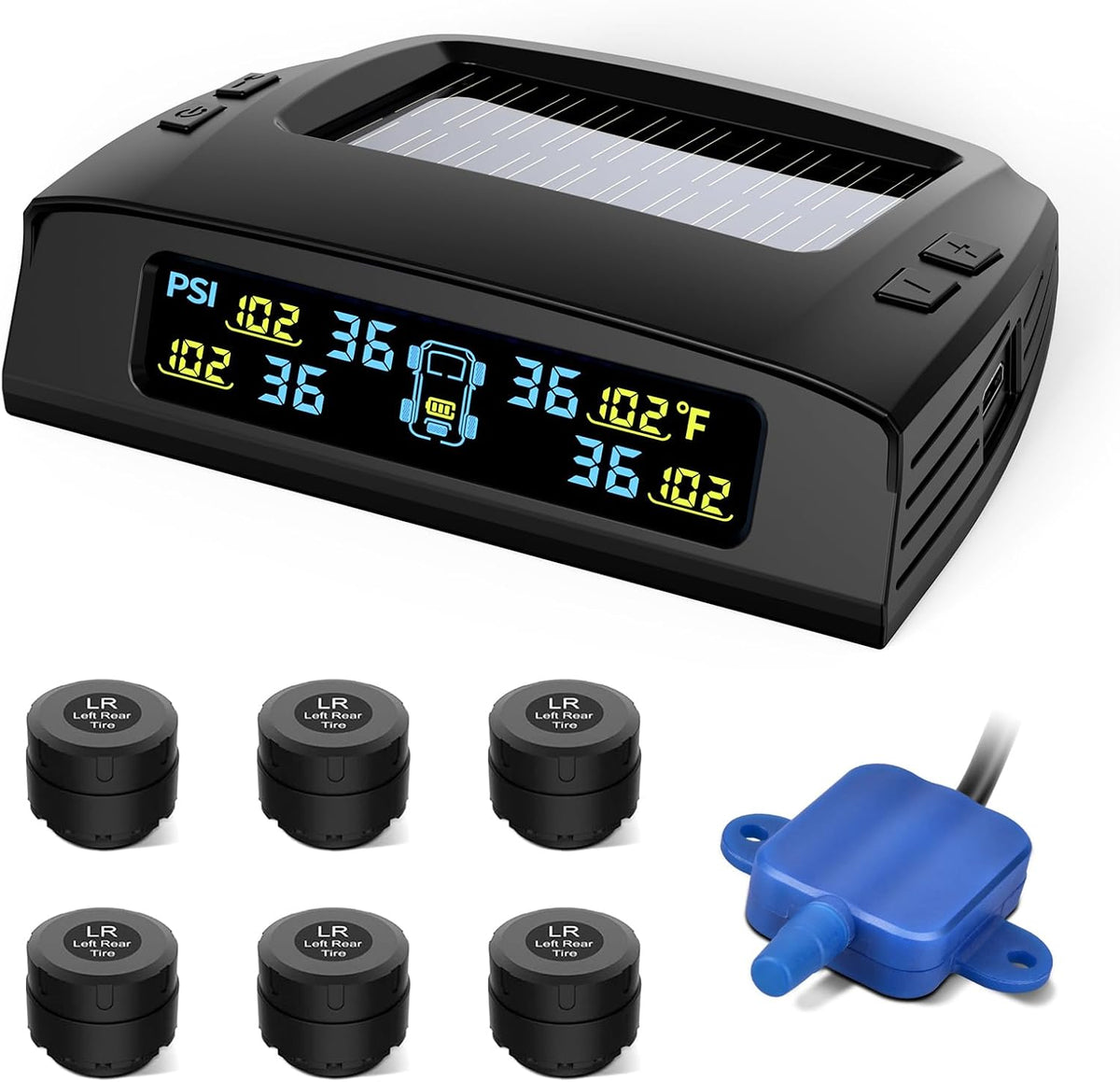 Tymate TM2 RV Sistema de monitoreo de presión de neumáticos, sensores TPMS 6 y kit de refuerzo