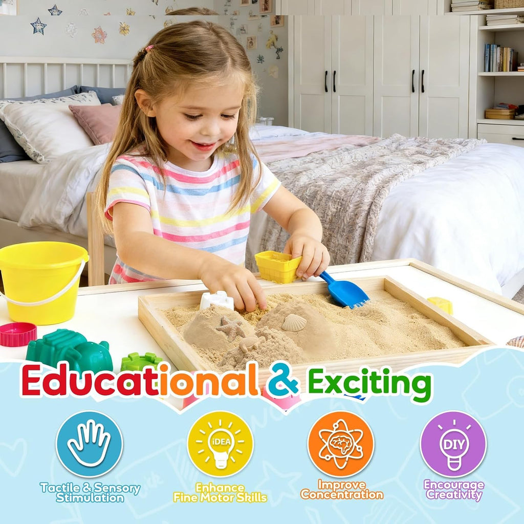 FURWEY Play Sand, arena sensorial marrón natural de 26.6 libras, moldeo