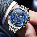 OLEVS Relojes para hombre, de cara grande, de acero inoxidable, resistente al agua, con fecha, analógicos, de cuarzo, modernos, de negocios, relojes de pulsera para hombre
