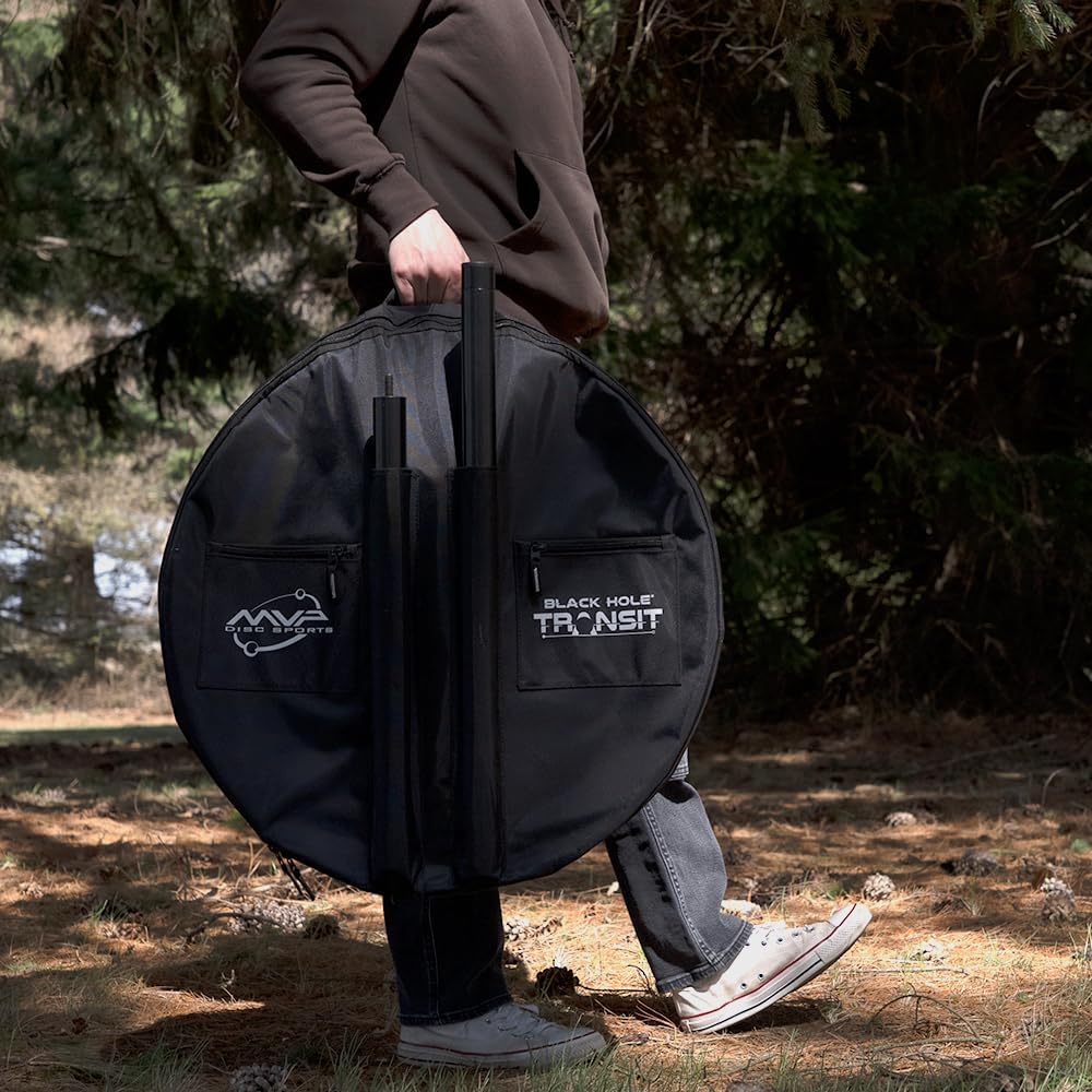 MVP Disc Sports Black Hole Lite - Cesta para golf de disco de 24 cadenas con bolsa de transporte